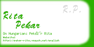 rita pekar business card